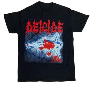 Deicide Band Shirt Once Upon a Cross Black Metal Medium 80s Roadrunner Records